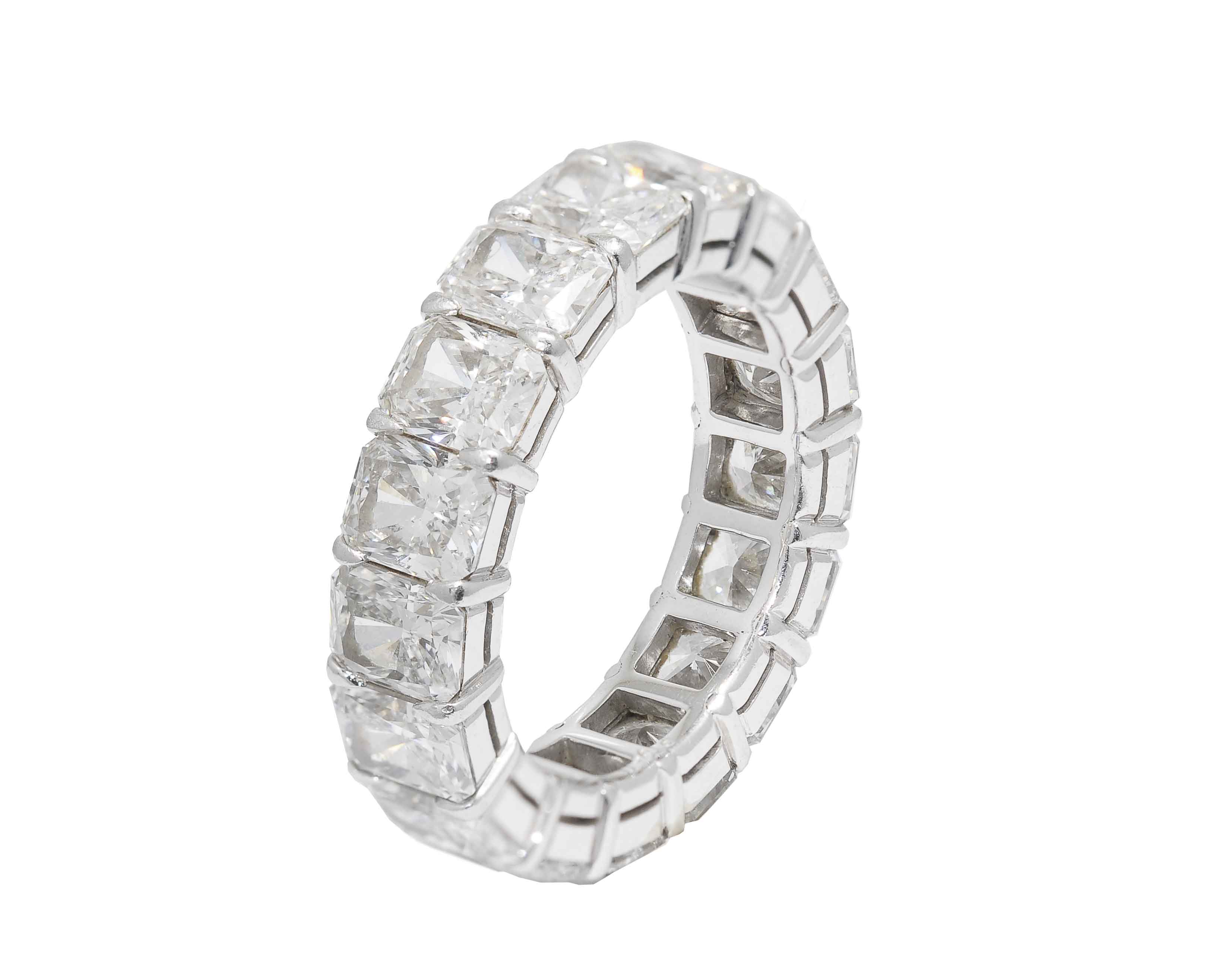 Radiant - Cut Diamond Band In 18k White Gold