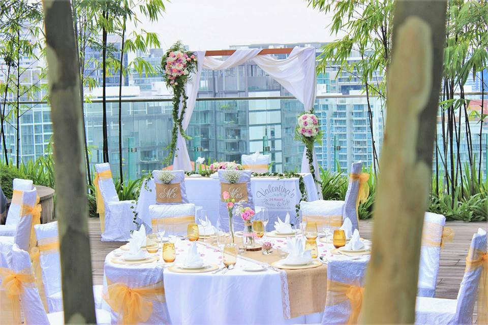 Wedding Setup at Hotel Jen - Bamboo Terrace
