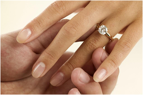 A lady wearing her wedding ring