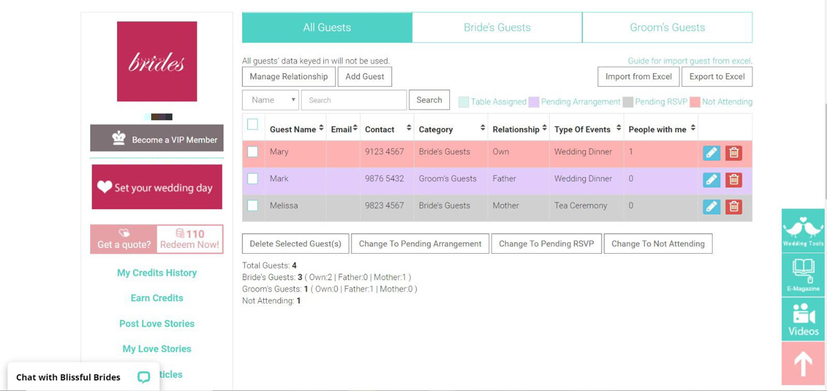 An Easy Way to Plan Your Wedding Seating Arrangement: Blissful Brides’ Online Seating Planner Tool 