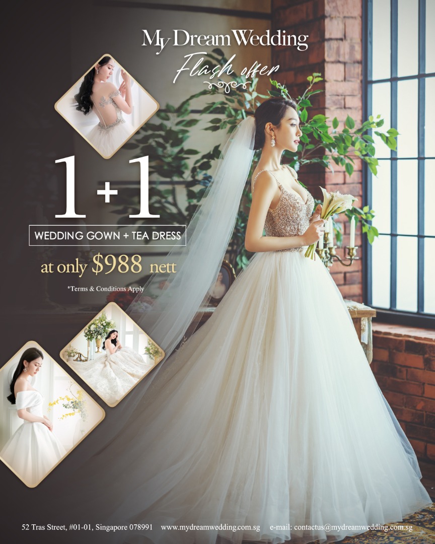 Two are Better than One with My Dream Wedding 1+1 Wedding Gowns Flash Offer!