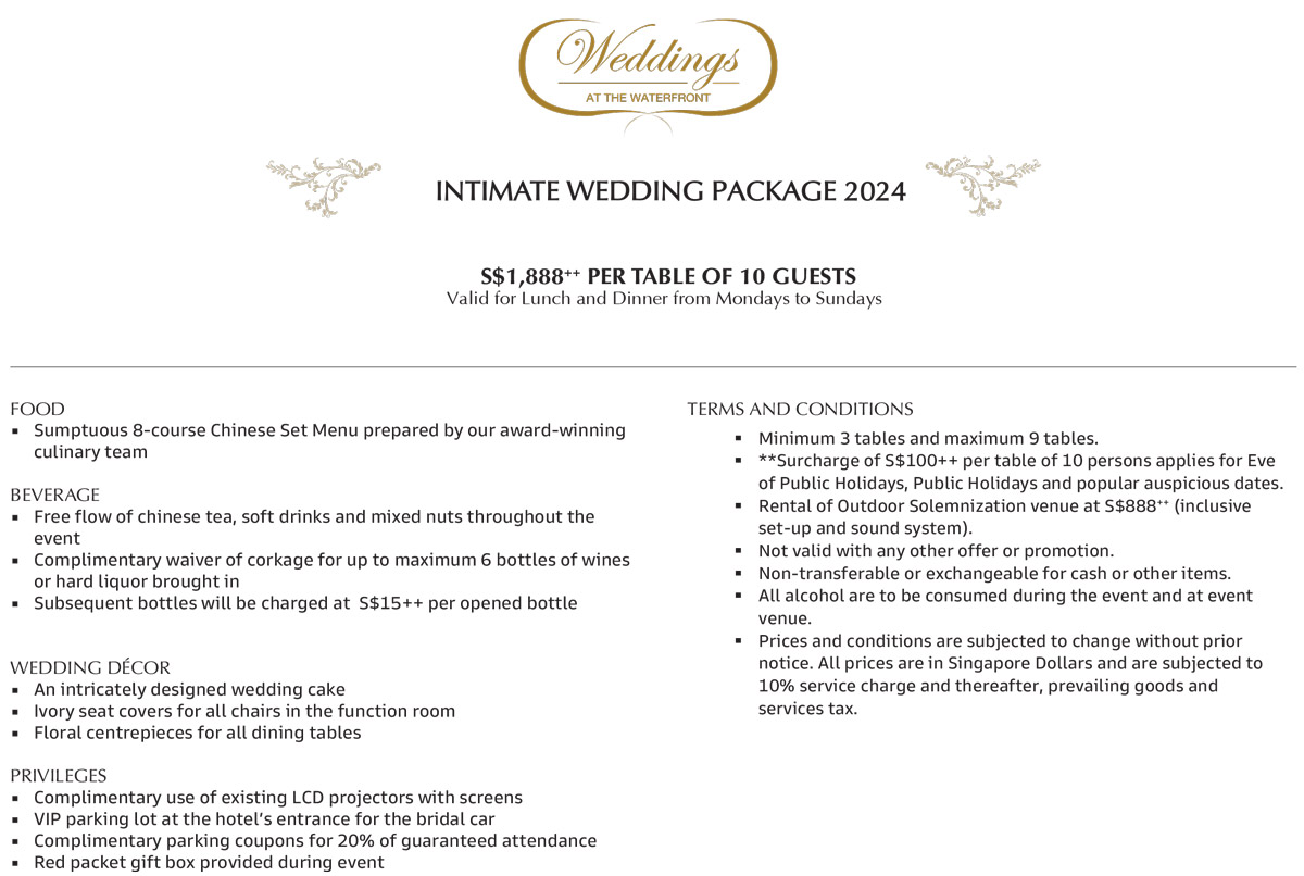 Intimate Wedding 2024 | Grand Copthorne Waterfront Hotel
