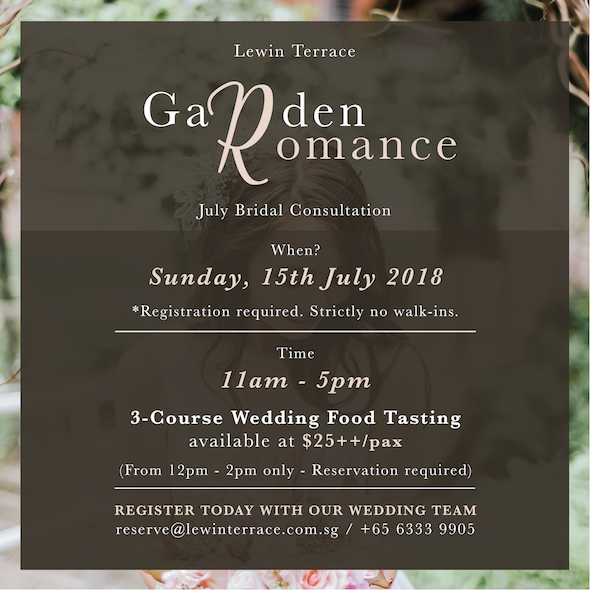Garden Romance Bridal Consultation July 18 Wedding Events Shows In Singapore - House Of Planners Singapore Garden Romance Bridal Consultation July 18 Wedding Events Shows In Singapore - House Of Planners Singapore