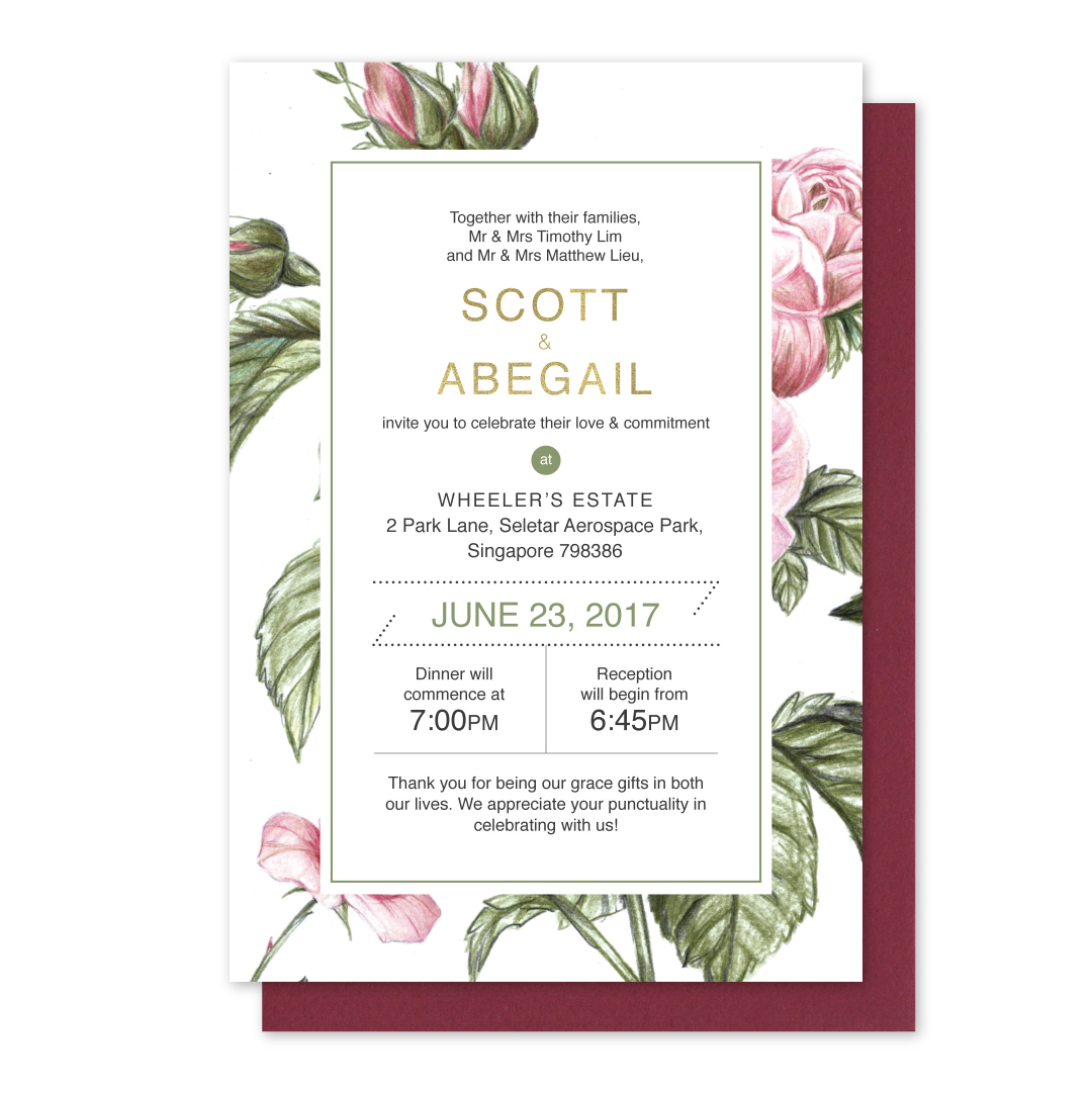 english garden soiree invitation card